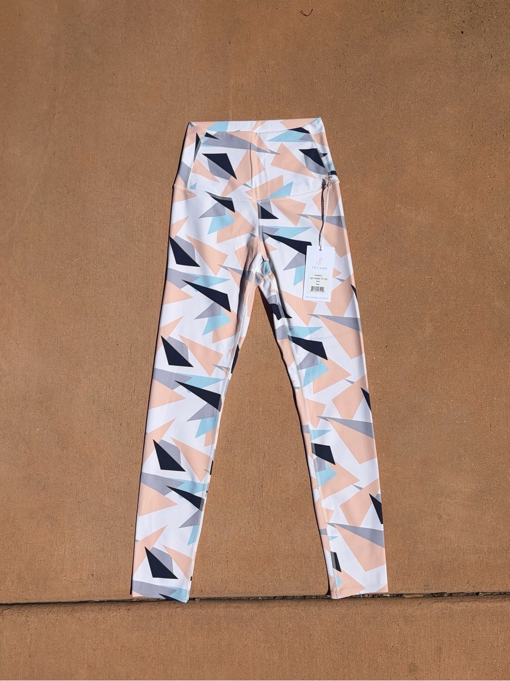 Tavi Noir Geometric Leggings in Peach, White, & Navy